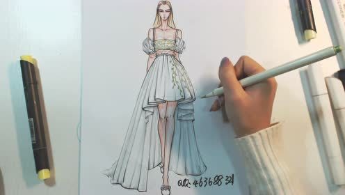服裝設(shè)計(jì)零基礎(chǔ)入門 碎花裙上色技巧與基本畫法詳解